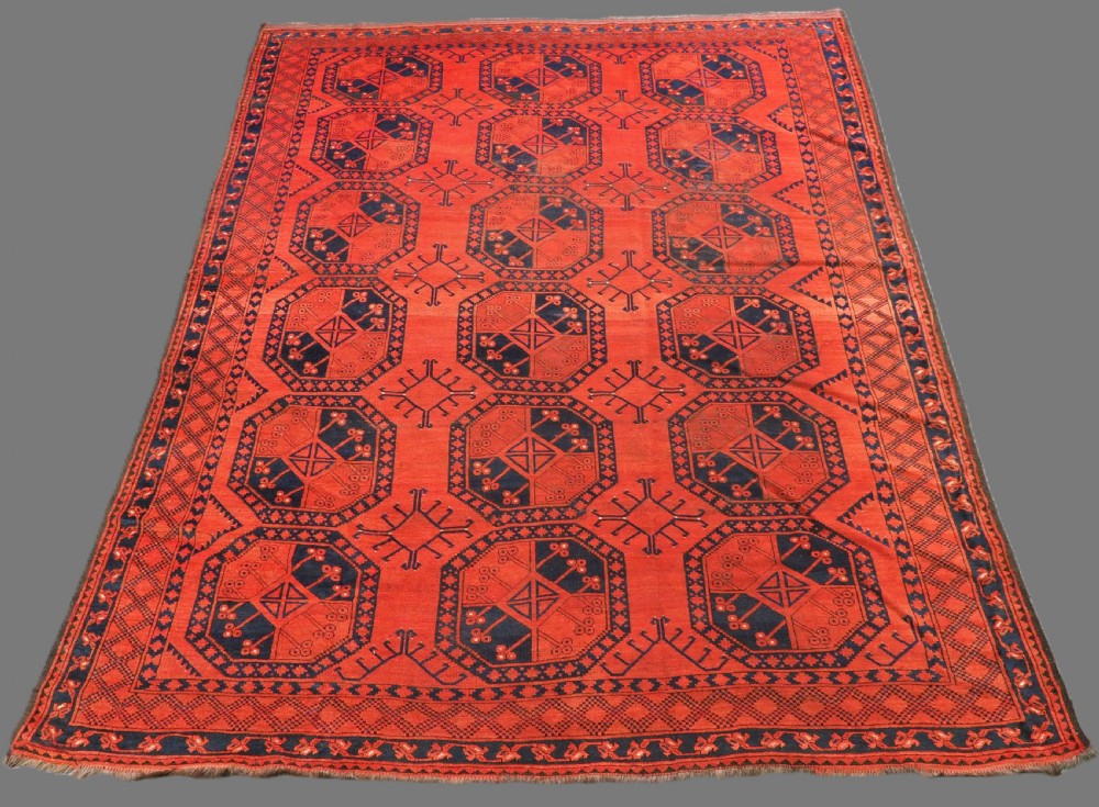 antique ersari turkmen tribal main carpet horse goat hair foundation circa 1880