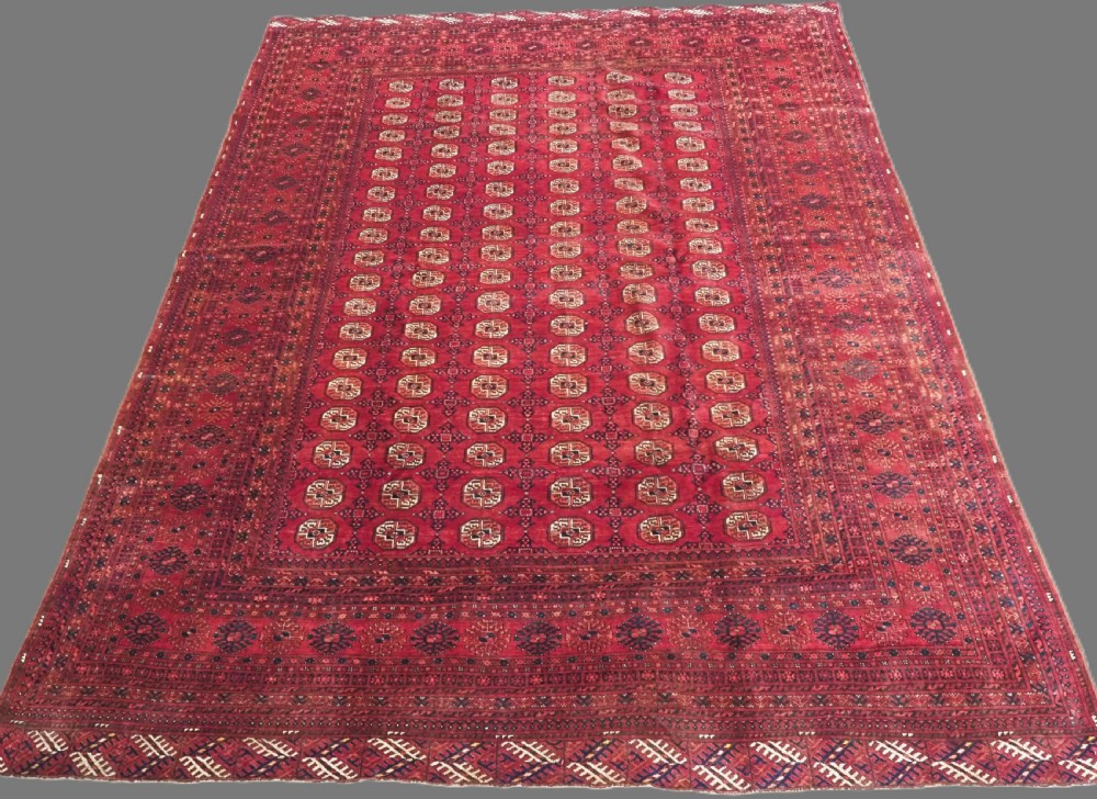 antique afghan turkmen carpet heavy duty hard wearing circa 1920