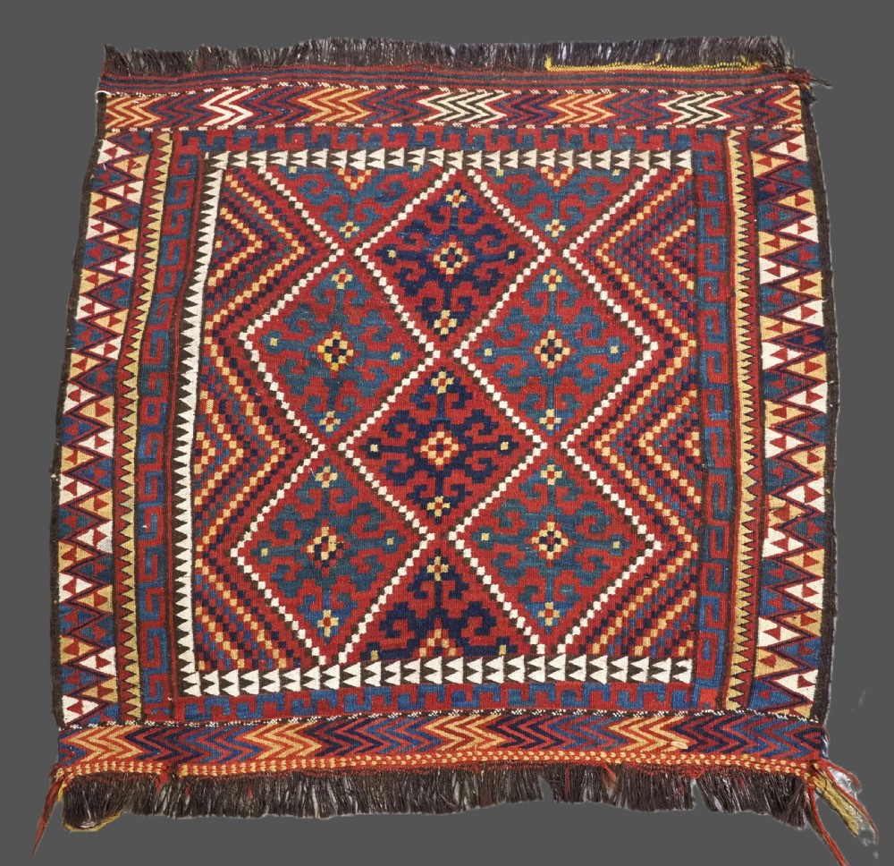 antique uzbek tartari saddlebag face with superb colour circa 1900