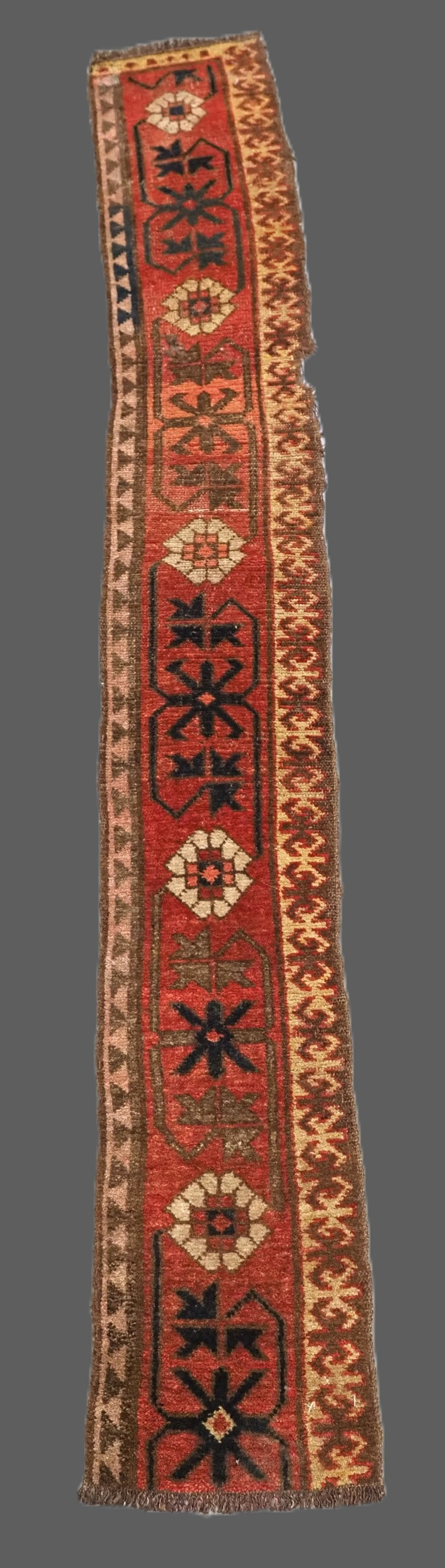 a rare fragment of a kyrgyz piled tent band known as 'tegerich' 2nd half 19th century
