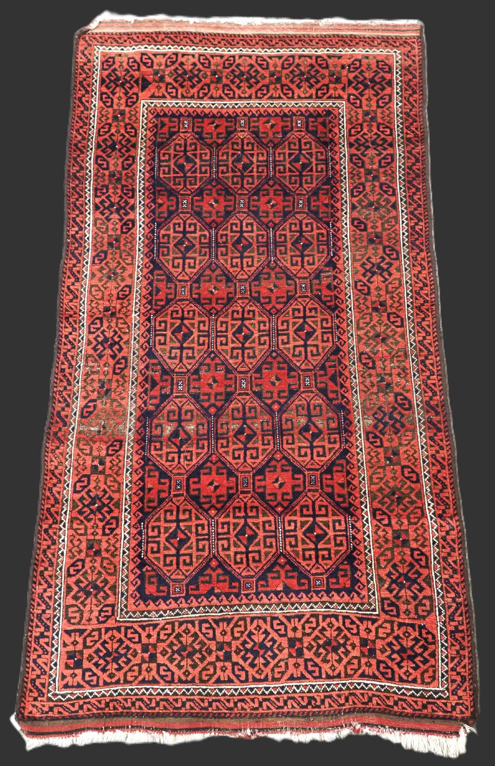 antique bahluli baluch rug turkmen inspired design circa 1880