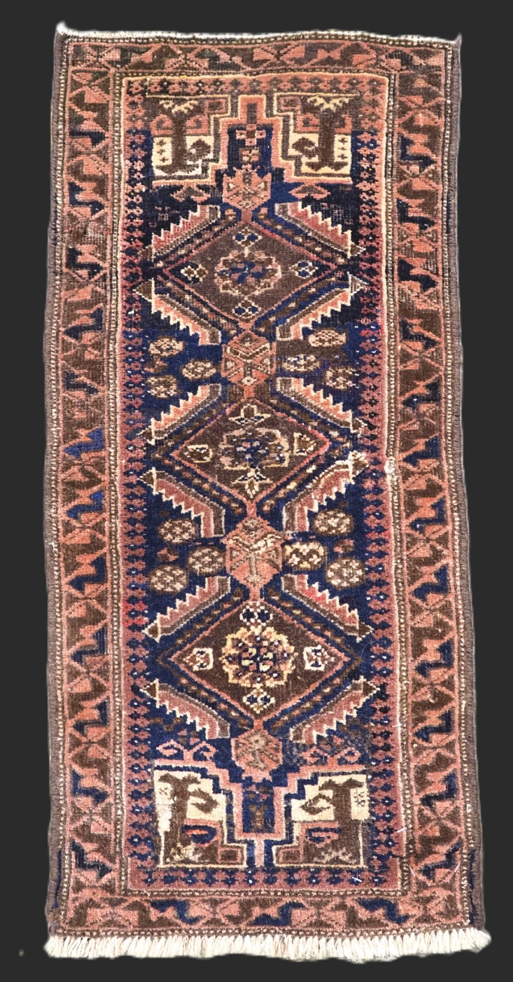 antique salar khani baluch pushti face herati design circa 1900