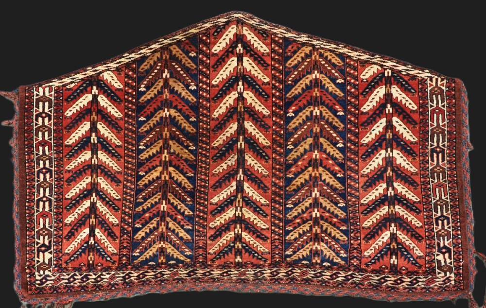 antique yomut turkmen asmalyk bridal camel decoration mid 19th century