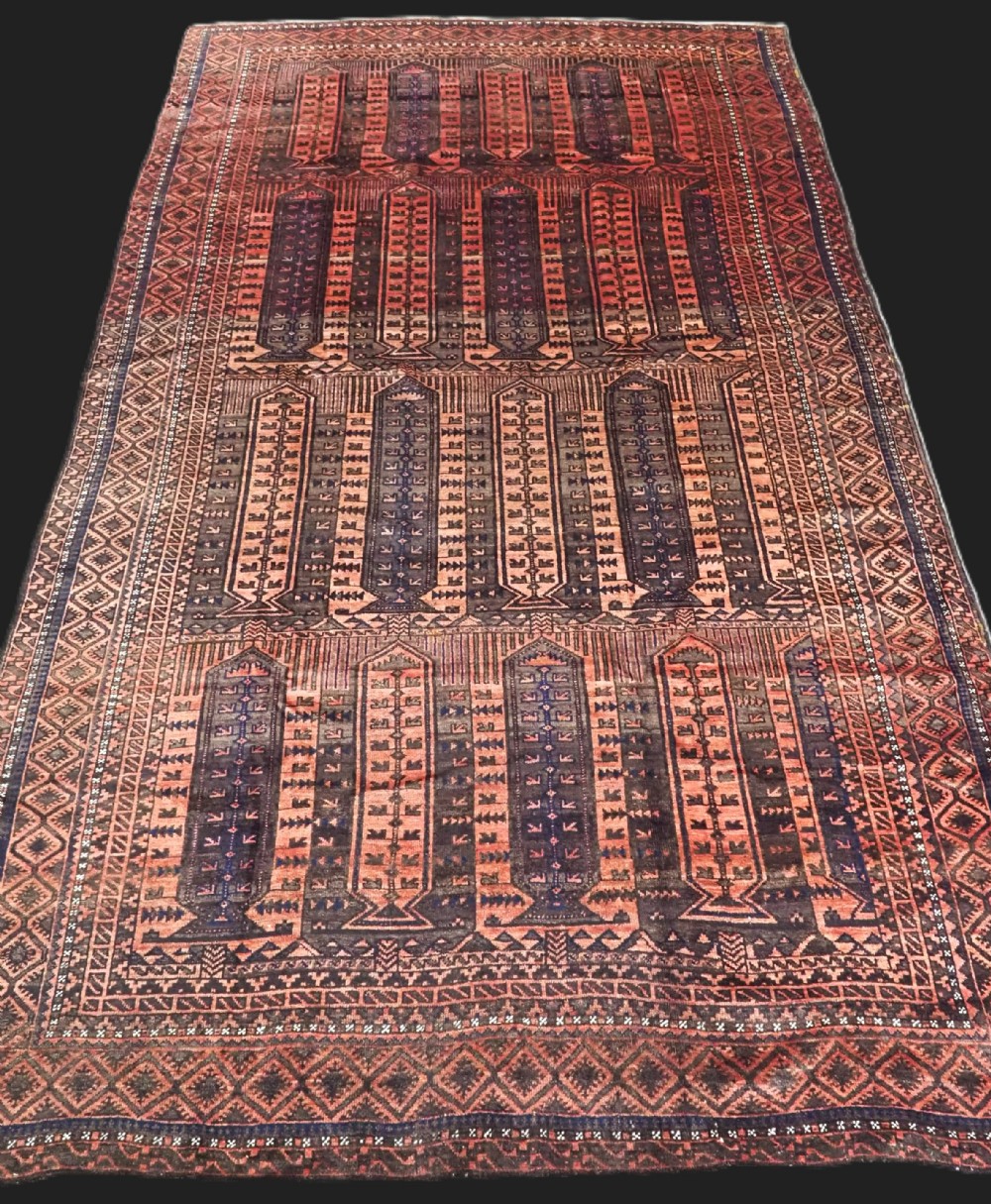 antique western afghan baluch rug with 'kalam donneh' design circa 1890