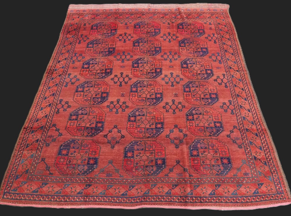 antique ersari turkmen main carpet northern afghanistan circa 1890