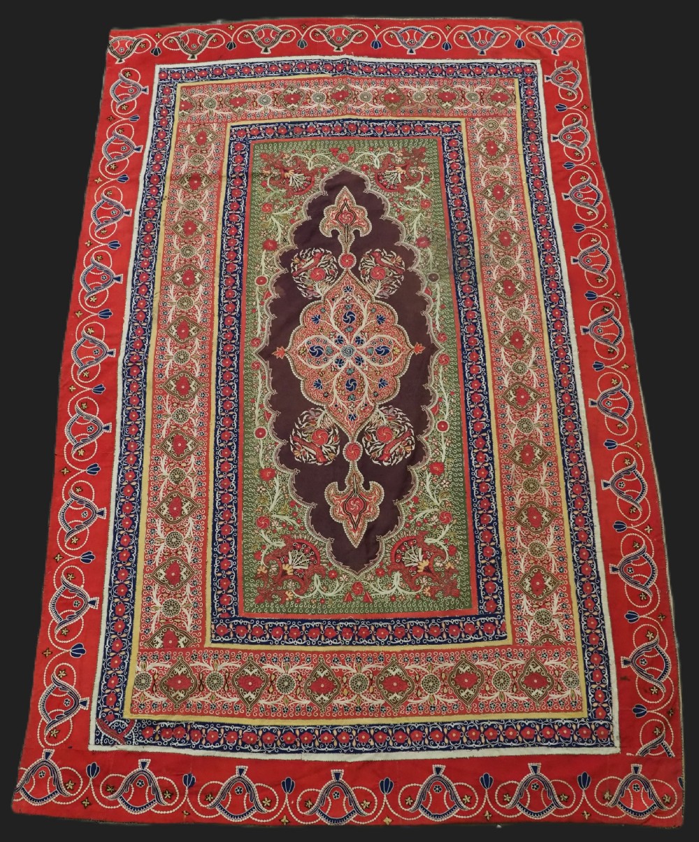 antique persian rasht embroidery silk felt applique work circa 1880