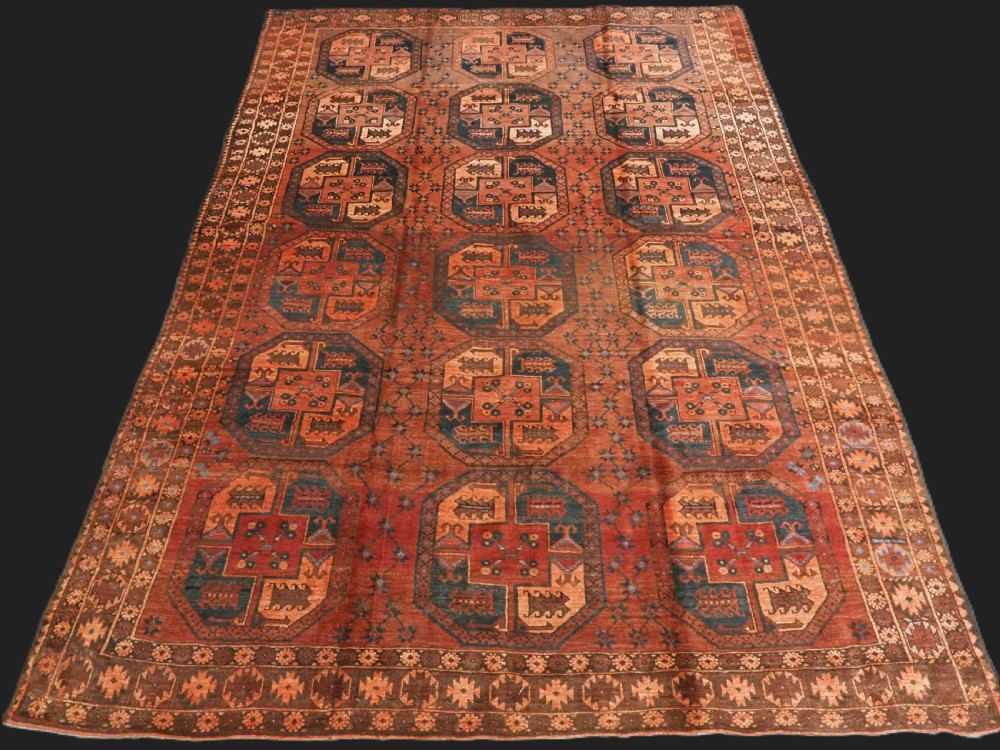 antique northern afghan ersari turkmen carpet excellent condition circa 1900