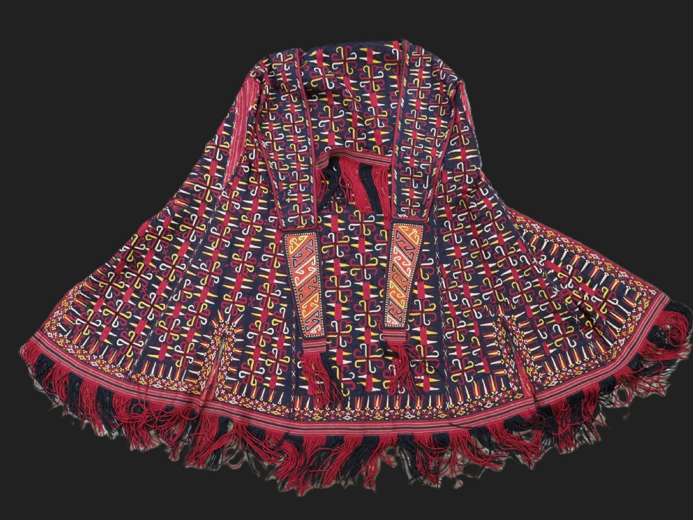 antique turkmen 'chyrpy' ladies ceremonial coat silk embroidered circa 1880