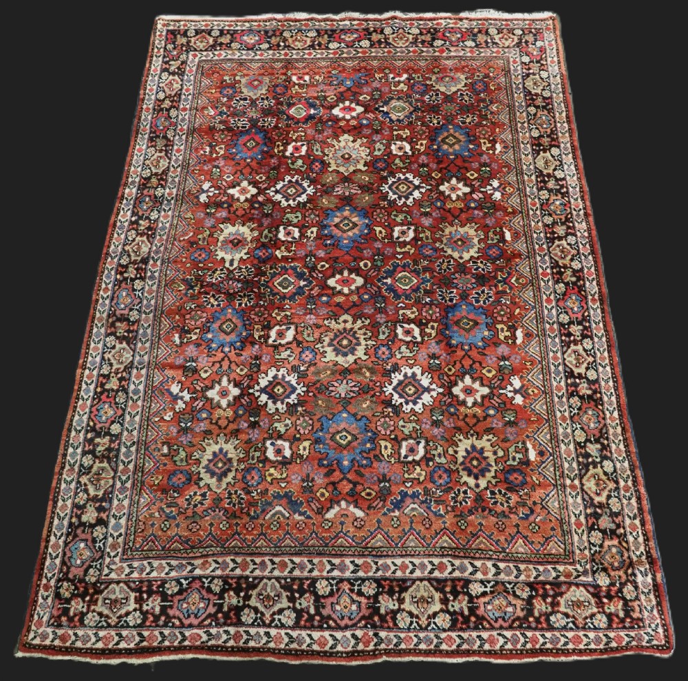 antique persian mahal carpet excellent all over palmette design superb colours circa 1900