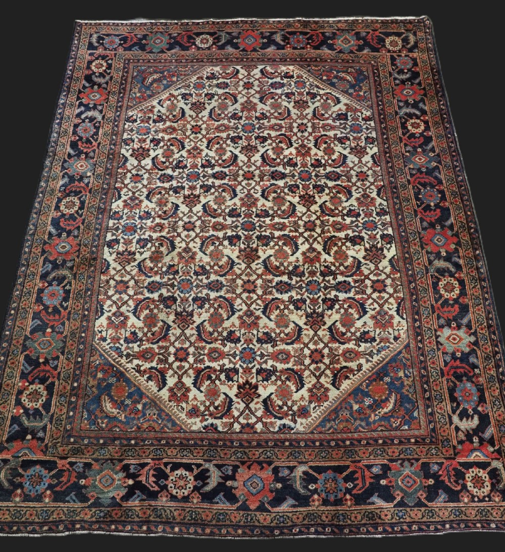 antique country house mahal carpet with ivory ground circa 1900