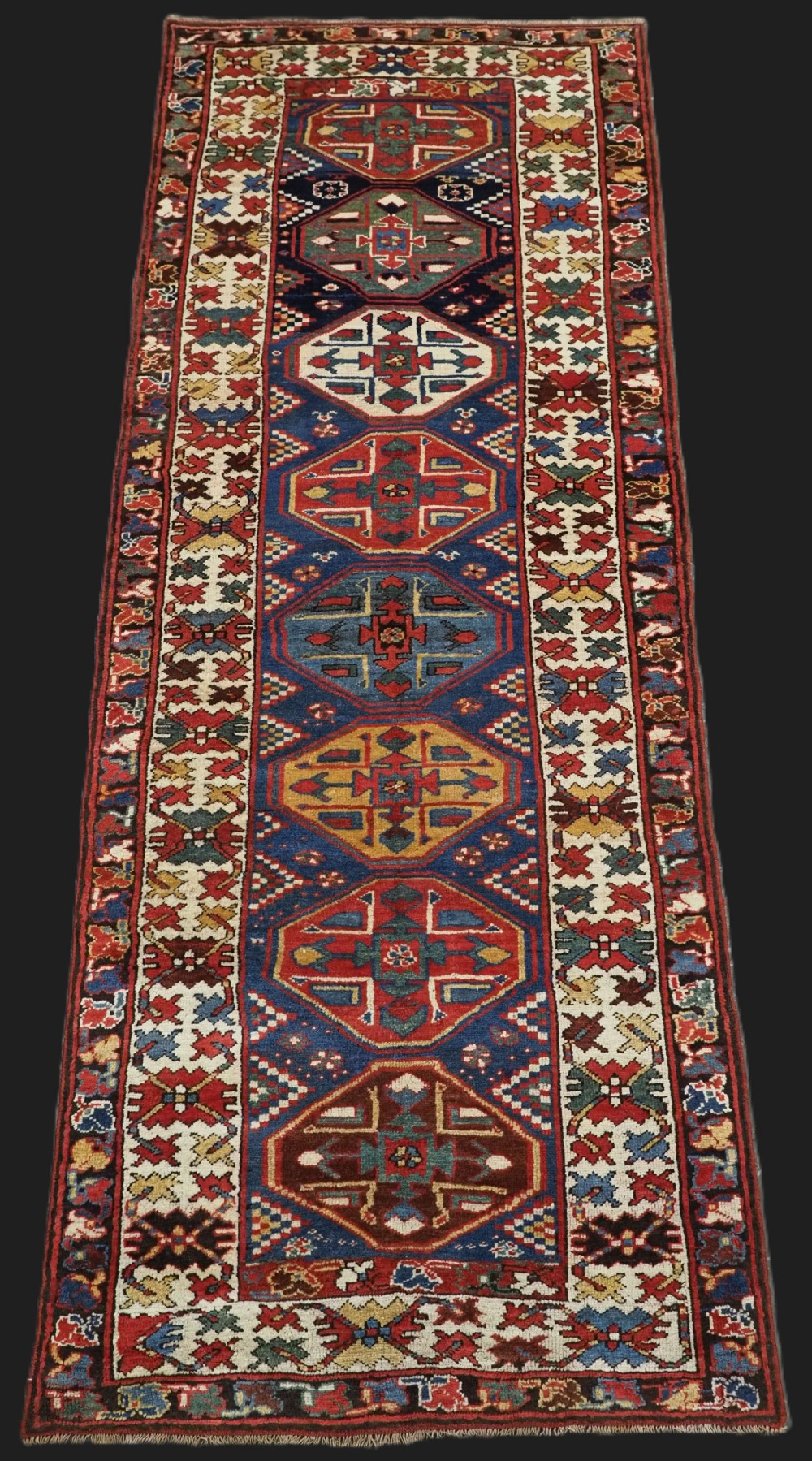 antique south caucasian or shahsavan runner superb colour circa 1890