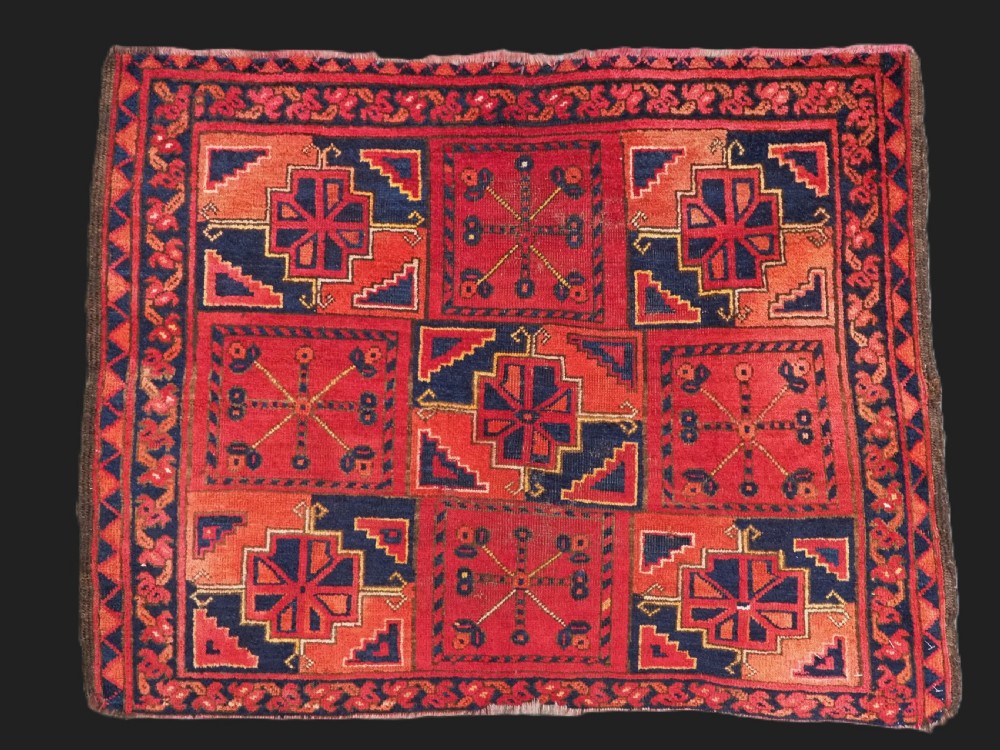 antique of a ersari turkment carpet interesting design circa 1900