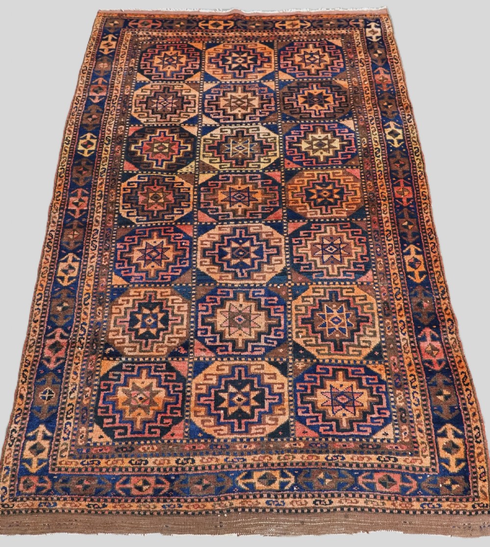 antique kurdish kordi rug with memlinc type guls circa 1920