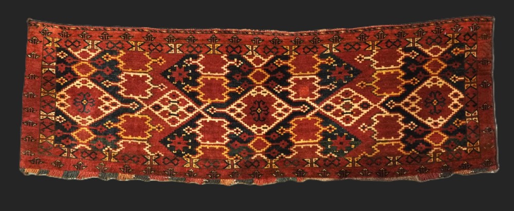 antique ersari beshir turkmen torba with ikat design large size circa 1880