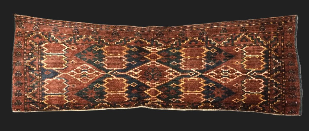 antique ersari beshir turkmen torba with ikat design circa 1890