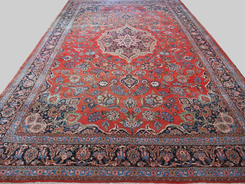 vintage kashan carpet of large size suitable for heavy use circa 1930