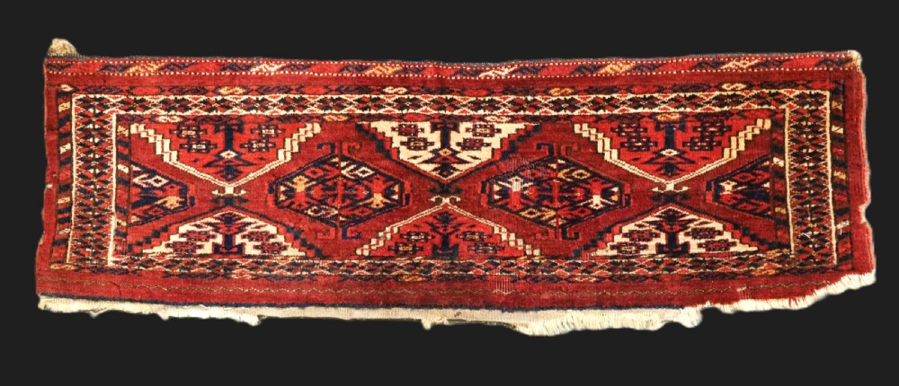 antique ersari turkmen torba with chodor 'ertum' gul design circa 1880