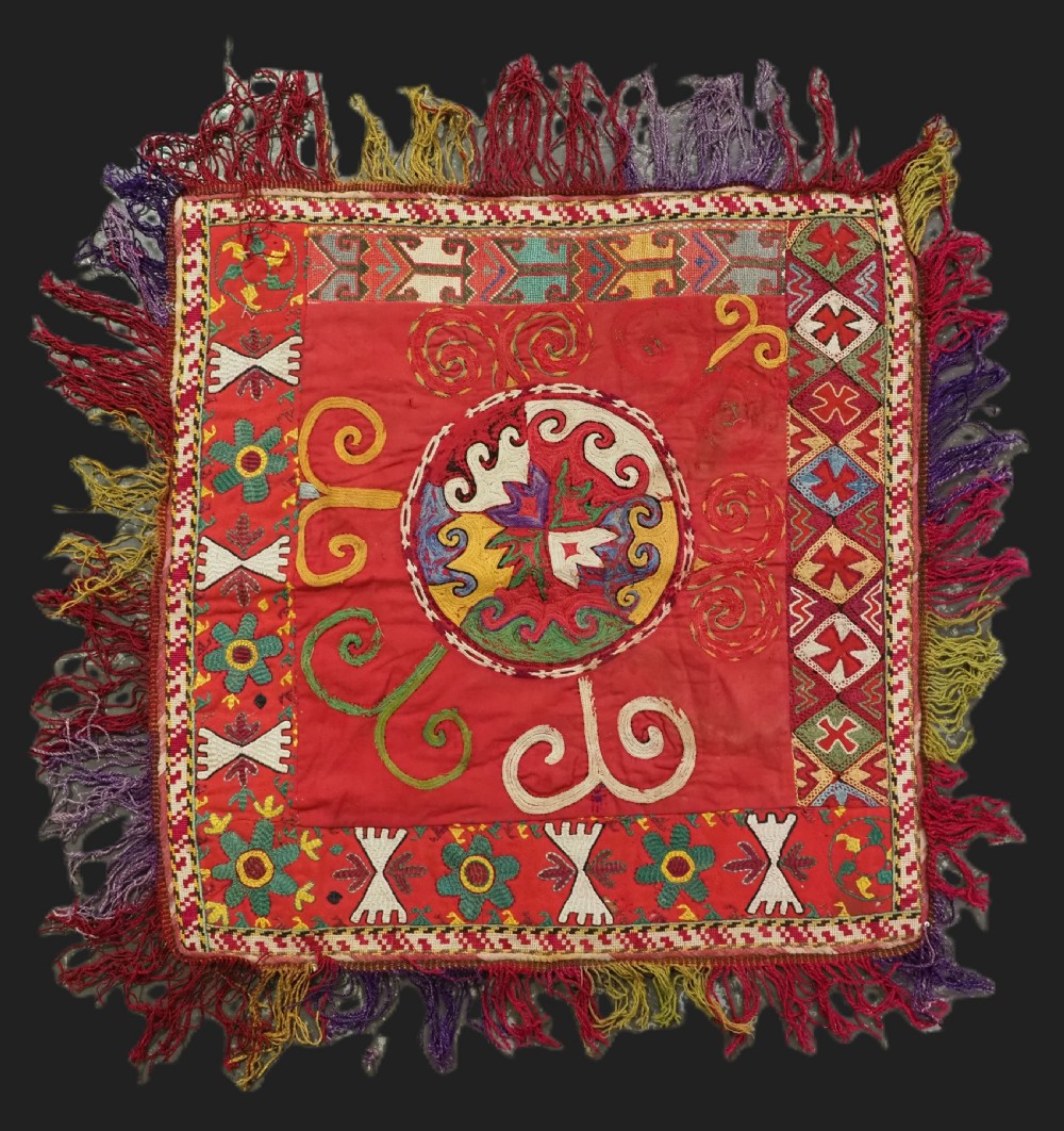antique uzbek lakai tribe ilgich dowry embroidery for wall hanging circa 1900