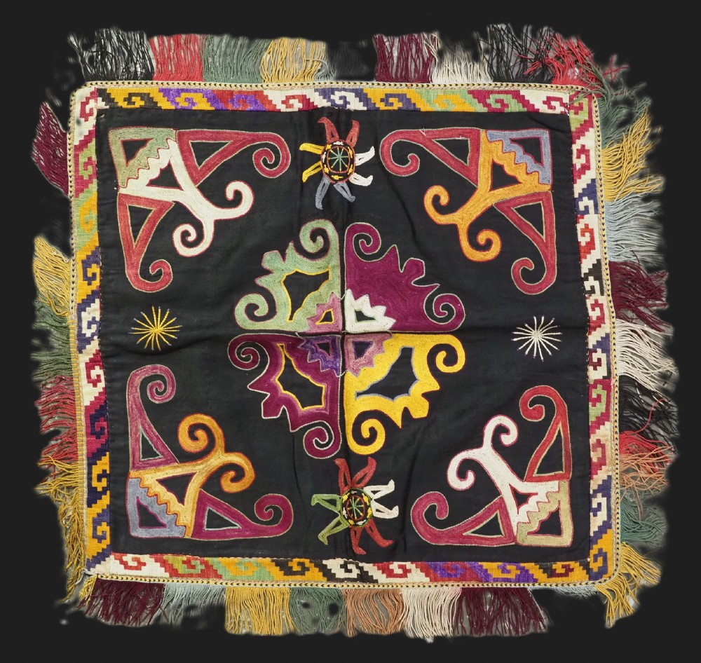 antique uzbek lakai tribe ilgich dowry embroidery for wall hanging circa 1900