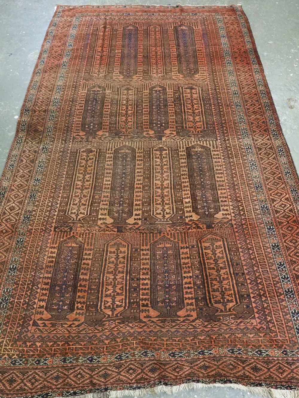 antique western afghan baluch carpet with 'kalam donneh' design circa 1900
