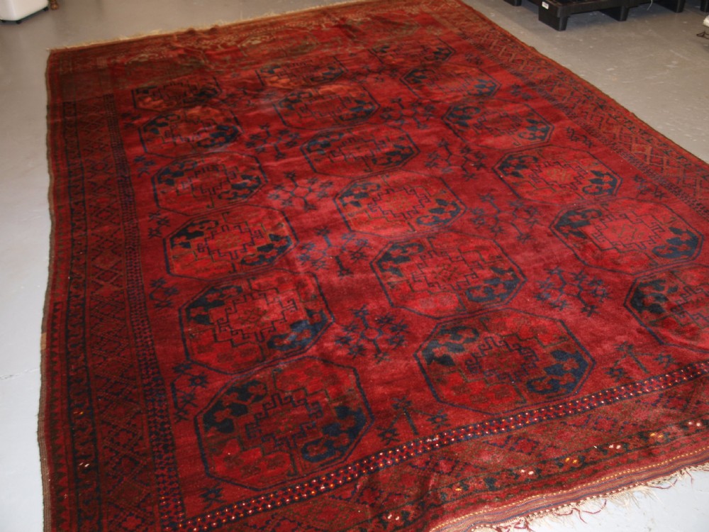 old afghan village carpet traditional ersari design great condition circa 1920