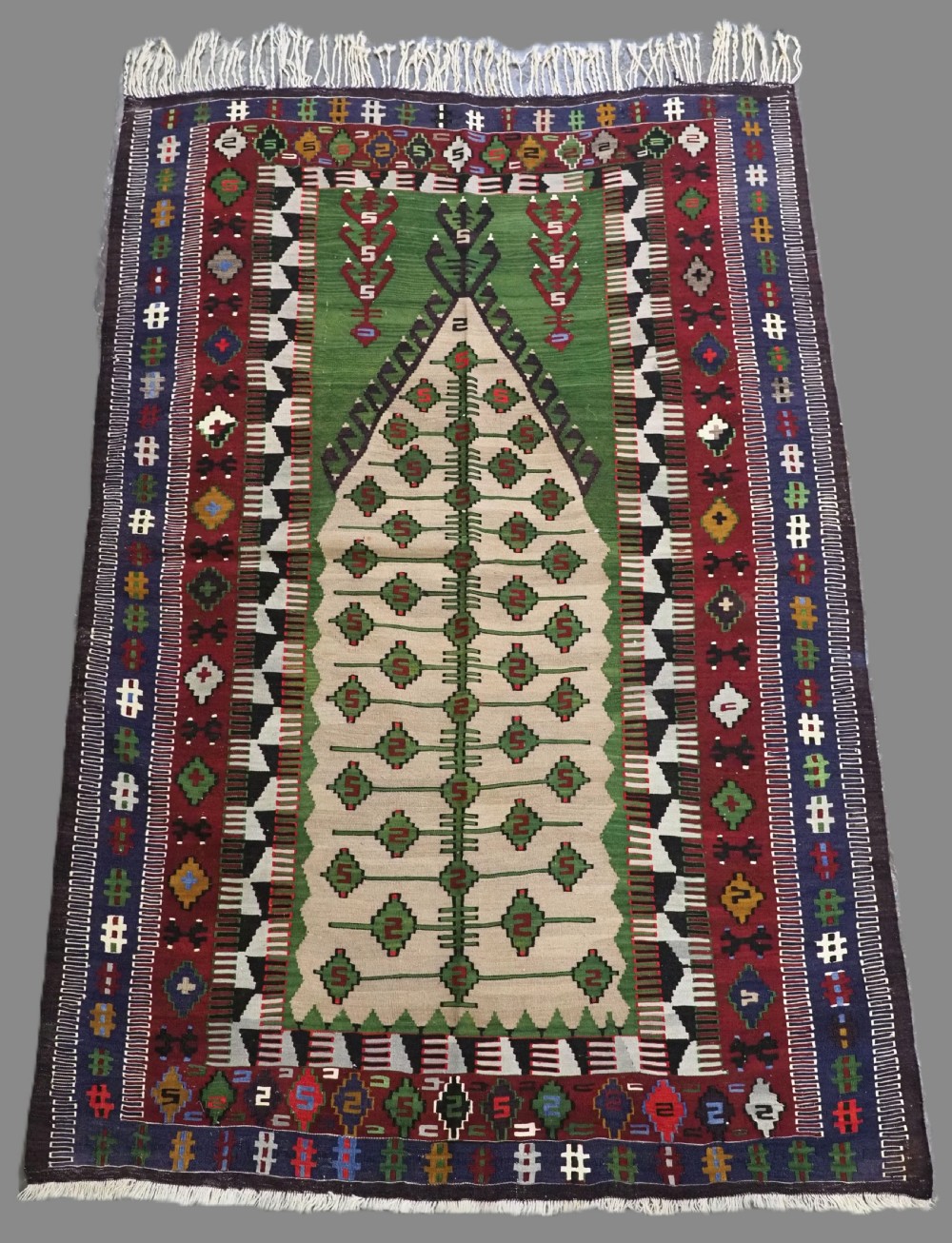 vintage turkish obruk region prayer kilim about 50 years old