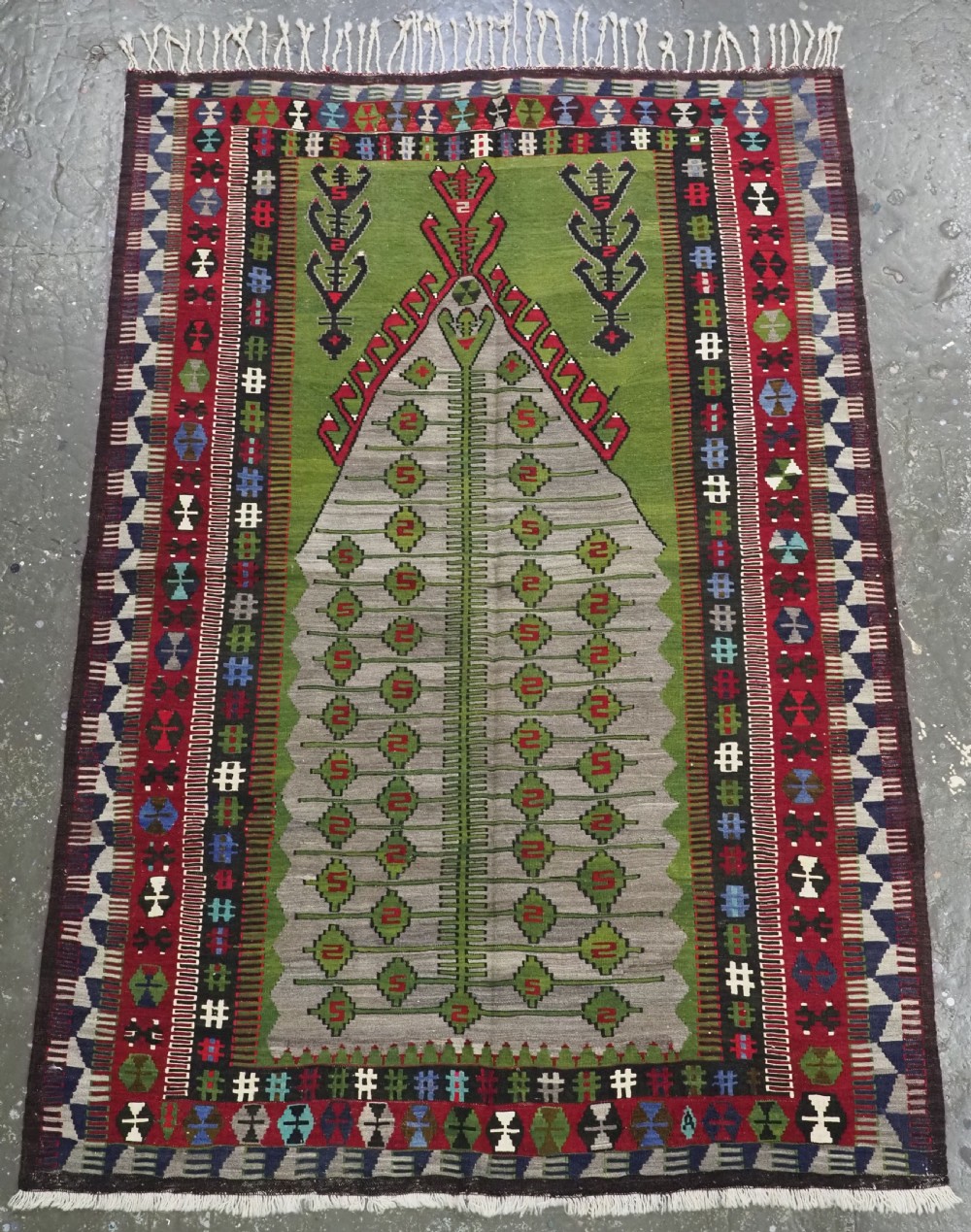 vintage turkish obruk region prayer kilim about 50 years old
