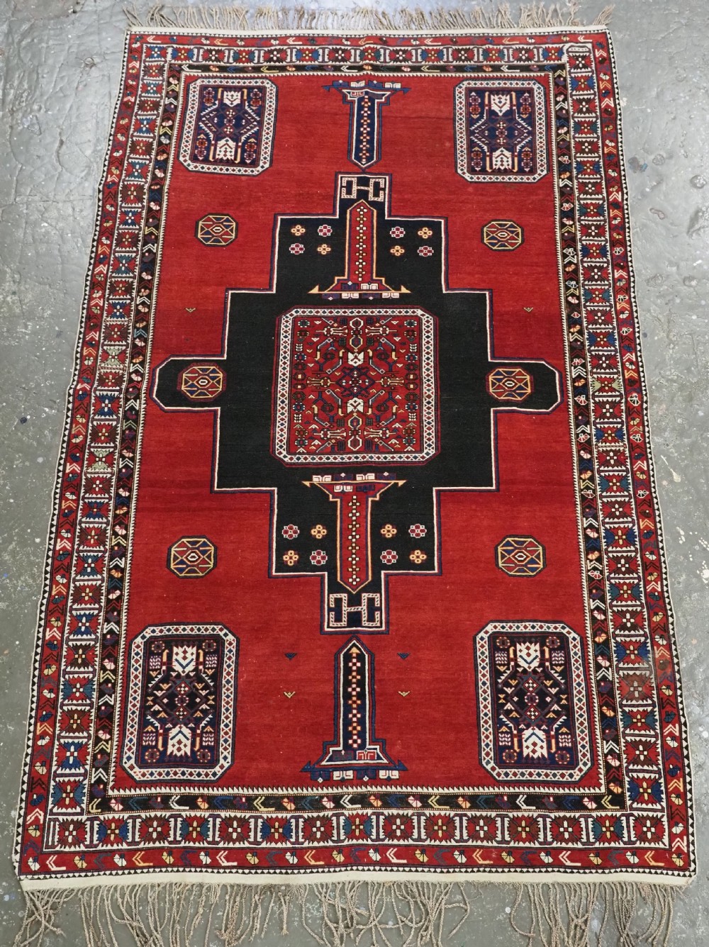 antique caucasian kuba region konagkend rug with cruciform medallion circa 190010