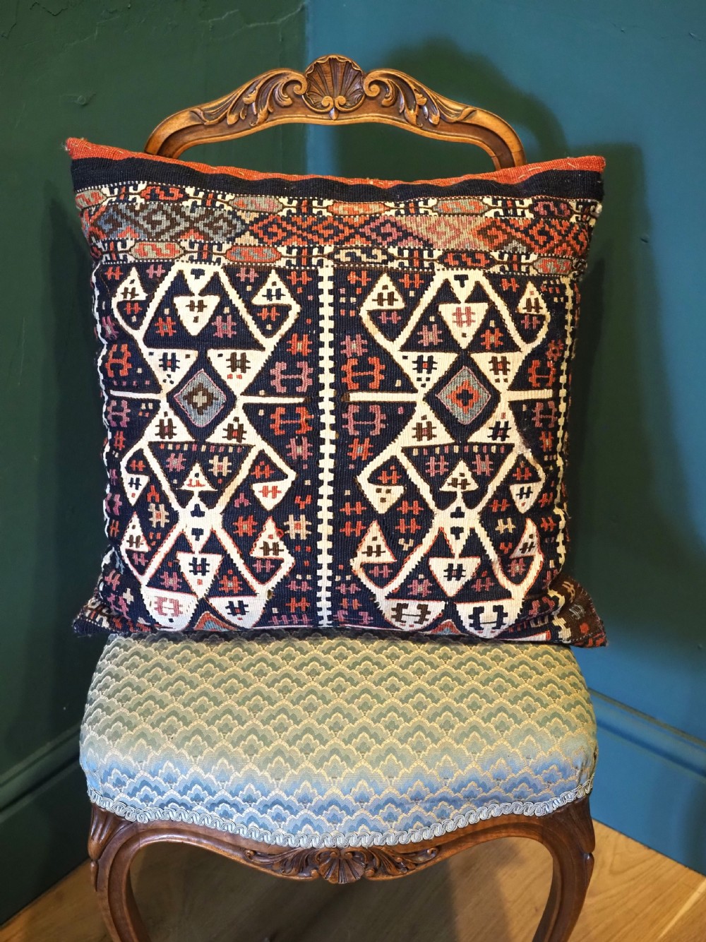 antique turkish malatya saddle bag kilim cushion size 45 x 45cm 18in x 18in