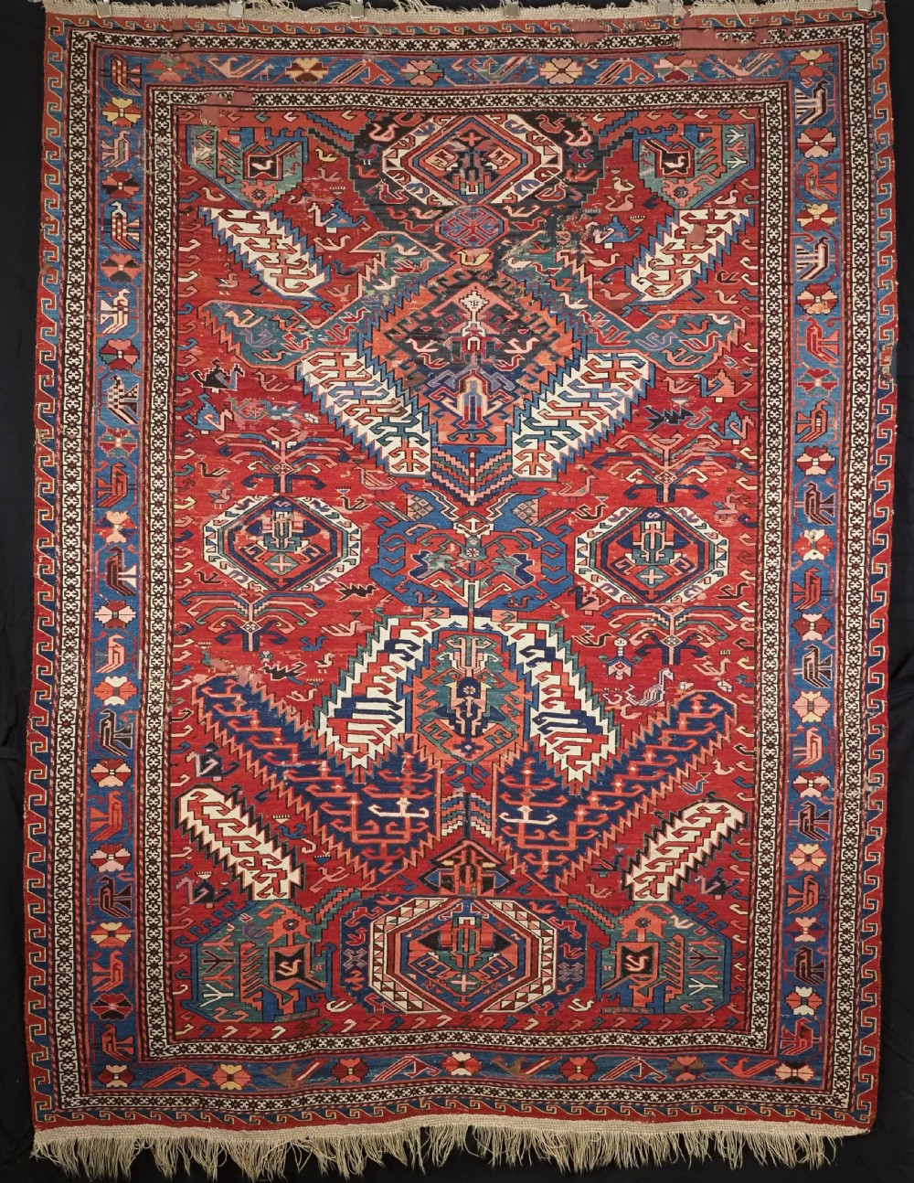 antique caucasian soumak with scarce 'dragon' design 2nd half 19th century